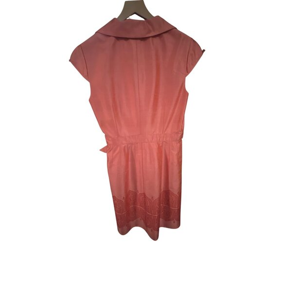 Kay Unger Womens Silk Knee-Length Dress With Embroidered Hem - Size 14 - Picture 2 of 5